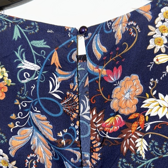 Navy Blue Floral Print Dress from Lulu - Picture 8 of 11